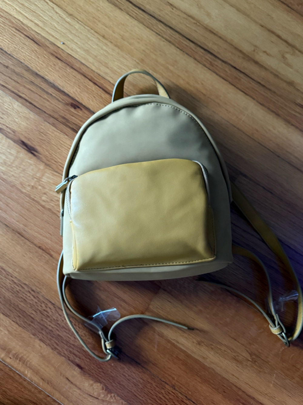 Nwt Compact Two-Tone Backpack in Yellow & Beige